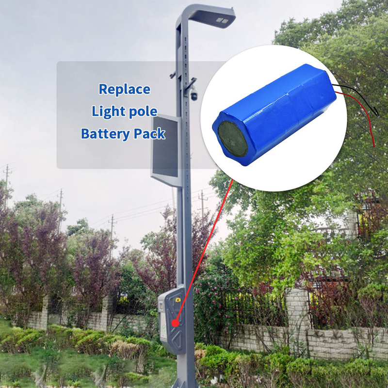 Led Solar Street Light Battery 7 4v 12v 24v Li Ion Icr18650 Built In