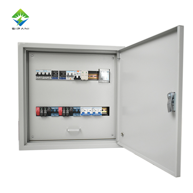 Scatola di distribuzione doppia alimentazione AC DC 63A 2P Sistema energetico per pannelli solari domestici Set completo Scatola di distribuzione con interruttore di controllo del tempo
