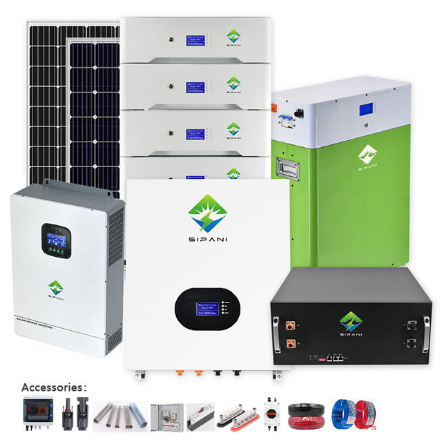 Sistemi energetici del pannello solare della batteria domestica 25kwh Lifepo4 del sistema di energia solare SIPANI 5kw 10kw 15kw 20kw 25kw